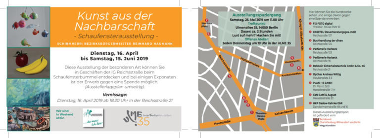 Vernissage: Kunst aus der Nachbarschaft in den Schaufenstern der IG Reichsstraße
