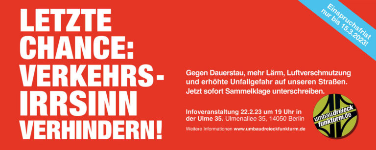 Infoveranstaltung zum Umbau Dreieck Funkturm. Das betrifft Neu- und Alt-Westend direkt!