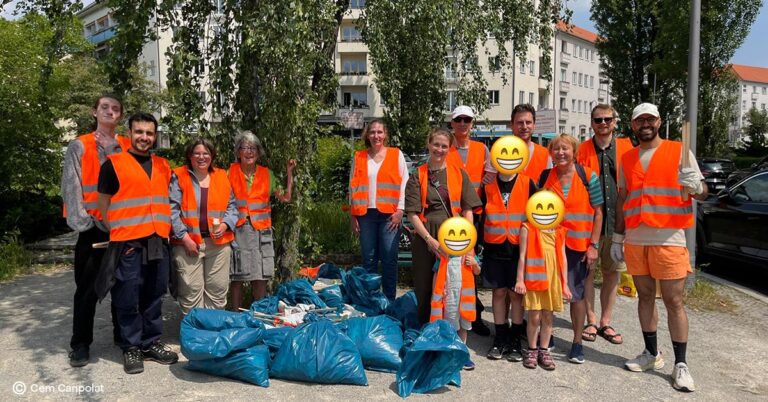 »Gemeinsam sauberer« – Müllsammelaktion am Theodor-Heuss-Platz